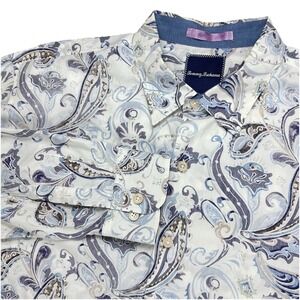 Tommy Bahama Paulo Paisley‎ Men's XL Long Sleeve Button Shirt Cotton/Silk Blend